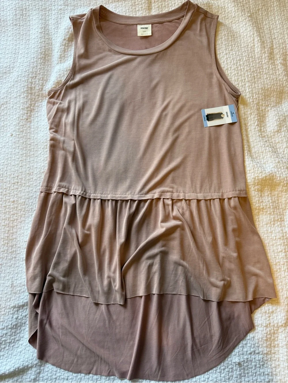 mote Sleeveless Peplum Tank Top in Dusty Rose